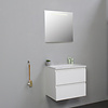 Solidline badkamermeubelset | 60cm | Acryl | Wit | 2 | Hoogglans wit | Spiegel met LED verlichting | Bouwpakket