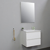 Solidline badkamermeubelset | 60cm | Acryl | Wit | 2 | Hoogglans wit | Standaard spiegel | Bouwpakket