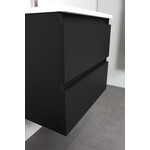 Solidline badkamermeubelset | 60cm | Acryl | Wit | 2 | Mat zwart | Met spiegelkast | Geassembleerd Solidline Solidline badkamermeubelset | 60cm | Acryl | Wit | 2 | Mat zwart | Met spiegelkast | Geassembleerd