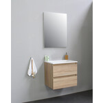 Solidline badkamermeubelset | 60cm | Acryl | Wit | 2 | Eiken | Standaard spiegel | Bouwpakket Solidline Solidline badkamermeubelset | 60cm | Acryl | Wit | 2 | Eiken | Standaard spiegel | Bouwpakket