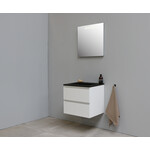 Solidline badkamermeubelset | 60cm | Keramiek | Mat zwart | 0 | Hoogglans wit | Spiegel met LED verlichting | Bouwpakket Solidline Solidline badkamermeubelset | 60cm | Keramiek | Mat zwart | 0 | Hoogglans wit | Spiegel met LED verlichting | Bouwpakket