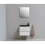 Solidline badkamermeubelset | 60cm | Keramiek | Mat zwart | 1 | Hoogglans wit | Spiegel met LED verlichting | Geassembleerd Solidline Solidline badkamermeubelset | 60cm | Keramiek | Mat zwart | 1 | Hoogglans wit | Spiegel met LED verlichting | Geassembleerd