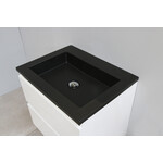 Solidline badkamermeubelset | 60cm | Keramiek | Mat zwart | 0 | Hoogglans wit | Met spiegelkast | Geassembleerd Solidline Solidline badkamermeubelset | 60cm | Keramiek | Mat zwart | 0 | Hoogglans wit | Met spiegelkast | Geassembleerd
