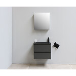 Solidline badkamermeubelset | 60cm | Keramiek | Mat zwart | 0 | Mat antraciet | Met spiegelkast | Bouwpakket Solidline Solidline badkamermeubelset | 60cm | Keramiek | Mat zwart | 0 | Mat antraciet | Met spiegelkast | Bouwpakket