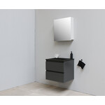 Solidline badkamermeubelset | 60cm | Keramiek | Mat zwart | 0 | Mat antraciet | Met spiegelkast | Bouwpakket Solidline Solidline badkamermeubelset | 60cm | Keramiek | Mat zwart | 0 | Mat antraciet | Met spiegelkast | Bouwpakket