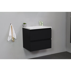 Solidline Solidline badkamermeubelset | 60cm | Keramiek | Wit | 0 | Mat zwart | Zonder spiegel | Geassembleerd Solidline badkamermeubelset | 60cm | Keramiek | Wit | 0 | Mat zwart | Zonder spiegel | Geassembleerd