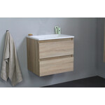 Solidline badkamermeubelset | 60cm | Keramiek | Wit | 2 | Eiken | Zonder spiegel | Geassembleerd Solidline Solidline badkamermeubelset | 60cm | Keramiek | Wit | 2 | Eiken | Zonder spiegel | Geassembleerd