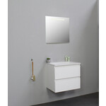 Solidline badkamermeubelset | 60cm | Keramiek | Wit | 2 | Hoogglans wit | Spiegel met LED verlichting | Geassembleerd Solidline Solidline badkamermeubelset | 60cm | Keramiek | Wit | 2 | Hoogglans wit | Spiegel met LED verlichting | Geassembleerd