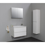 Solidline badkamermeubelset | 80cm | Acryl | Wit | 2 | Hoogglans wit | Met spiegelkast | Bouwpakket Solidline Solidline badkamermeubelset | 80cm | Acryl | Wit | 2 | Hoogglans wit | Met spiegelkast | Bouwpakket
