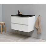 Solidline badkamermeubelset | 80cm | Acryl | Mat zwart | 2 | Hoogglans wit | Zonder spiegel | Bouwpakket Solidline Solidline badkamermeubelset | 80cm | Acryl | Mat zwart | 2 | Hoogglans wit | Zonder spiegel | Bouwpakket