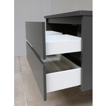 Solidline Solidline badkamermeubelset | 80cm | Keramiek | Mat zwart | 2 | Mat antraciet | Standaard spiegel | Bouwpakket