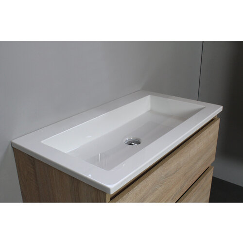 Solidline badkamermeubelset | 80cm | Keramiek | Wit | 0 | Eiken | Met spiegelkast | Geassembleerd Solidline Solidline badkamermeubelset | 80cm | Keramiek | Wit | 0 | Eiken | Met spiegelkast | Geassembleerd