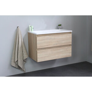 Solidline Solidline badkamermeubelset | 80cm | Keramiek | Wit | 2 | Eiken | Zonder spiegel | Geassembleerd Solidline badkamermeubelset | 80cm | Keramiek | Wit | 2 | Eiken | Zonder spiegel | Geassembleerd