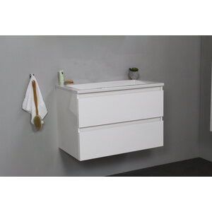 Solidline Solidline badkamermeubelset | 80cm | Keramiek | Wit | 2 | Hoogglans wit | Zonder spiegel | Bouwpakket Solidline badkamermeubelset | 80cm | Keramiek | Wit | 2 | Hoogglans wit | Zonder spiegel | Bouwpakket