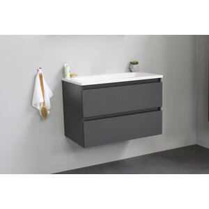 Solidline Solidline badkamermeubelset | 80cm | Keramiek | Wit | 2 | Mat antraciet | Zonder spiegel | Bouwpakket Solidline badkamermeubelset | 80cm | Keramiek | Wit | 2 | Mat antraciet | Zonder spiegel | Bouwpakket