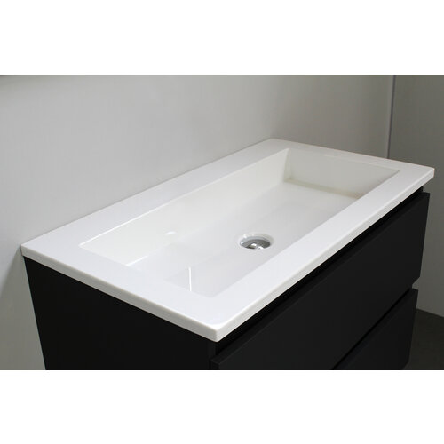 Solidline badkamermeubelset | 80cm | Keramiek | Wit | 2 | Mat zwart | Spiegel met LED verlichting | Geassembleerd Solidline Solidline badkamermeubelset | 80cm | Keramiek | Wit | 2 | Mat zwart | Spiegel met LED verlichting | Geassembleerd