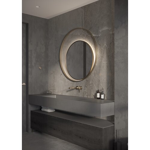 Martens & Meijer Athene spiegel 90cm - LED verlichting rondom, brushed brons Martens & Meijer Martens & Meijer Athene spiegel 90cm - LED verlichting rondom, brushed brons