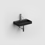 Mini Wash Me fontein 38cm, met kraangat, mat zwart keramiek Clou Mini Wash Me fontein 38cm, met kraangat, mat zwart keramiek