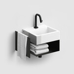 Open kast met handdoekhouder tbv Flush 1, InBe 1, zwart Clou Open kast met handdoekhouder tbv Flush 1, InBe 1, zwart