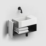 Open kast met handdoekhouder tbv New Flush 3 rechts, zwart Clou Open kast met handdoekhouder tbv New Flush 3 rechts, zwart