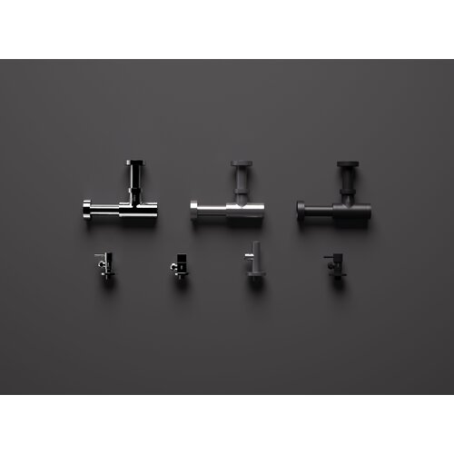 InBe design hoekstopkraan type 1, rond, mat zwart Clou InBe design hoekstopkraan type 1, rond, mat zwart