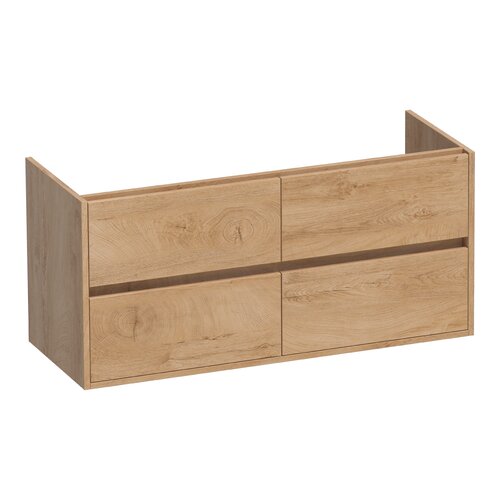Brauer Brauer Adore onderkast 120 met 4 softclose lades greeploos en 2 sifon uitsparingen | Forest Tan