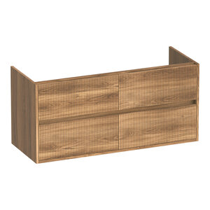 Brauer Brauer Adore Wavy onderkast 120 met 4 softclose lades greeploos en 2 sifon uitsparingen | Honey Brauer Adore Wavy onderkast 120 met 4 softclose lades greeploos en 2 sifon uitsparingen | Honey