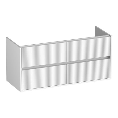 Brauer Adore Wavy onderkast 120 met 4 softclose lades greeploos en 2 sifon uitsparingen | Mat wit Brauer Brauer Adore Wavy onderkast 120 met 4 softclose lades greeploos en 2 sifon uitsparingen | Mat wit