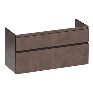 Brauer Brauer Delight Edge onderkast 120 met 4 softclose lades greeploos en 2 sifon uitsparingen | Erosion Brauer Delight Edge onderkast 120 met 4 softclose lades greeploos en 2 sifon uitsparingen | Erosion