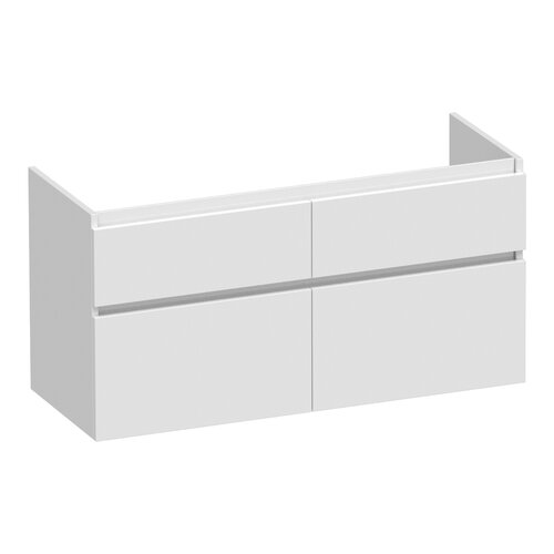 Brauer Brauer Delight onderkast 120 met 4 softclose lades greeploos en 2 sifon uitsparingen | Glans wit