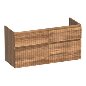 Brauer Brauer Delight Wavy onderkast 120 met 4 softclose lades greeploos en 2 sifon uitsparingen | Honey Brauer Delight Wavy onderkast 120 met 4 softclose lades greeploos en 2 sifon uitsparingen | Honey