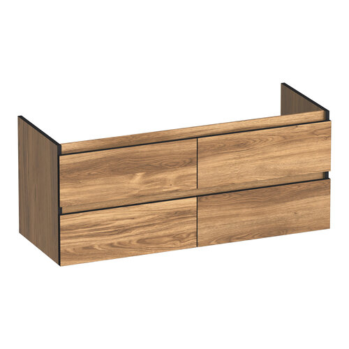 Brauer Brauer Joy Edge onderkast 120 met 4 softclose lades greeploos en 2 sifon uitsparingen | Honey