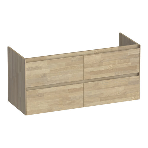 Brauer Brauer Inspire onderkast 120 met 4 softclose lades greeploos en 2 sifon uitsparingen | Eiken grijs