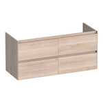 Brauer Brauer Inspire onderkast 120 met 4 softclose lades greeploos en 2 sifon uitsparingen | Eiken wit