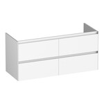 Brauer Brauer Inspire onderkast 120 met 4 softclose lades greeploos en 2 sifon uitsparingen | Mat wit