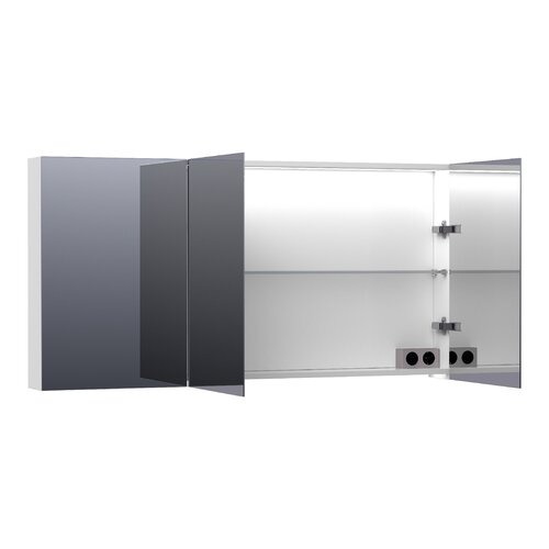 Brauer Brauer Impress Deluxe spiegelkast | Mat wit | 140 cm | Ja