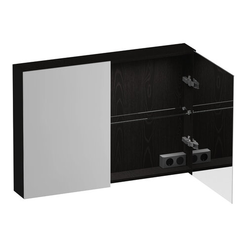 Brauer Impress Deluxe spiegelkast | Timber Black | 60 cm | Links Brauer Brauer Impress Deluxe spiegelkast | Timber Black | 60 cm | Links