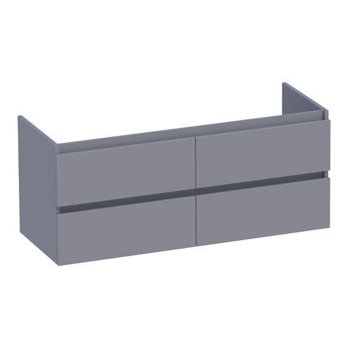 Brauer Brauer Joy onderkast 4 lades - 2 uitsparingen - 119x45,5cm - MDF - mat grijs | 4 | 2 | 119cm | Mat grijs