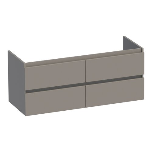 Brauer Brauer Joy onderkast 4 lades - 2 uitsparingen - 119x45,5cm - MDF - mat taupe | 4 | 2 | 119cm | Mat taupe