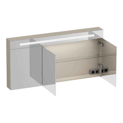 Brauer Brauer Promise Deluxe spiegelkast | Mat beige | 140 cm | Dubbelzijdig
