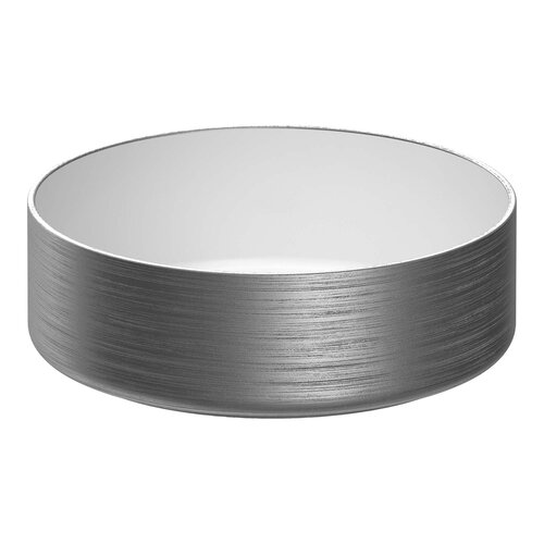 Brauer Circle waskom 36 rond | Glans wit en zilver Brauer Brauer Circle waskom 36 rond | Glans wit en zilver