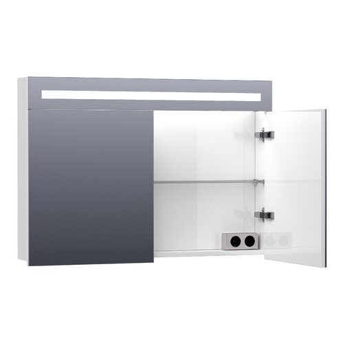 Brauer Brauer Promise spiegelkast | Glans wit | 100 cm | Enkelzijdig