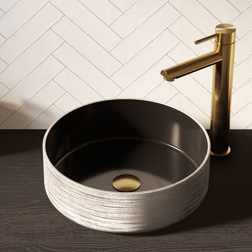 Brauer Circle waskom 36 rond | Mat zwart en zilver Brauer Brauer Circle waskom 36 rond | Mat zwart en zilver