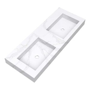 Brauer Brauer Coral wastafel | Calacatta Gold | 120 cm | 0 | 2 wasbakken Brauer Coral wastafel | Calacatta Gold | 120 cm | 0 | 2 wasbakken