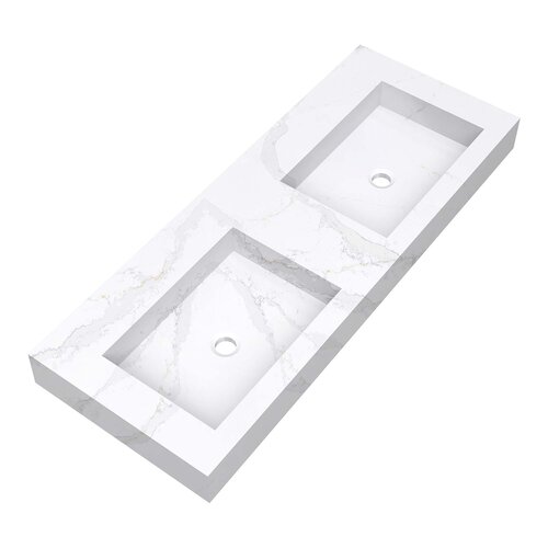 Brauer Coral wastafel | Calacatta Gold | 120 cm | 0 | 2 wasbakken Brauer Brauer Coral wastafel | Calacatta Gold | 120 cm | 0 | 2 wasbakken