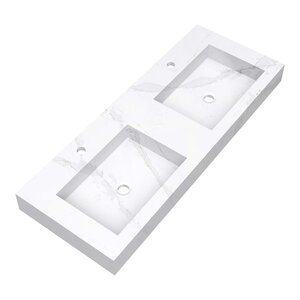 Brauer Brauer Coral wastafel | Calacatta Gold | 120 cm | 2 | 2 wasbakken Brauer Coral wastafel | Calacatta Gold | 120 cm | 2 | 2 wasbakken