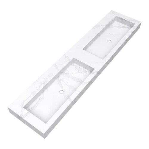 Brauer Coral wastafel | Calacatta Gold | 200 cm | 0 | 2 wasbakken Brauer Brauer Coral wastafel | Calacatta Gold | 200 cm | 0 | 2 wasbakken