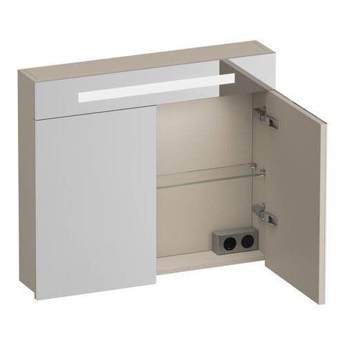 Brauer Promise spiegelkast | Mat beige | 80 cm | Links en rechts Brauer Brauer Promise spiegelkast | Mat beige | 80 cm | Links en rechts