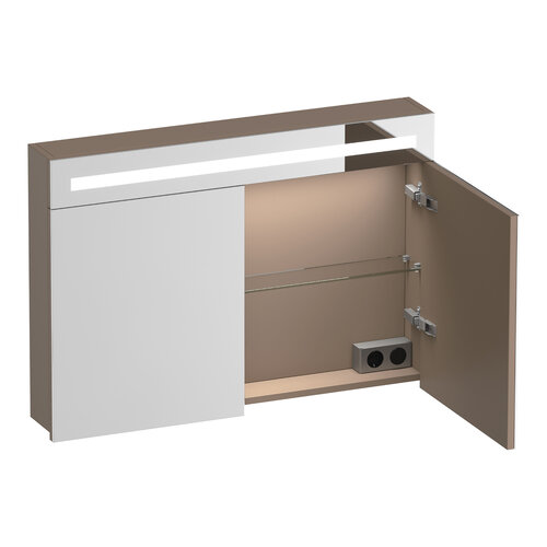 Brauer Brauer Promise spiegelkast | Mat mokka | 100 cm | Enkelzijdig