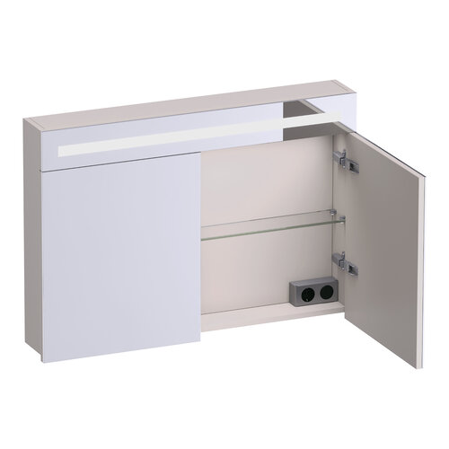 Brauer Brauer Promise spiegelkast | Mat zand | 100 cm | Enkelzijdig